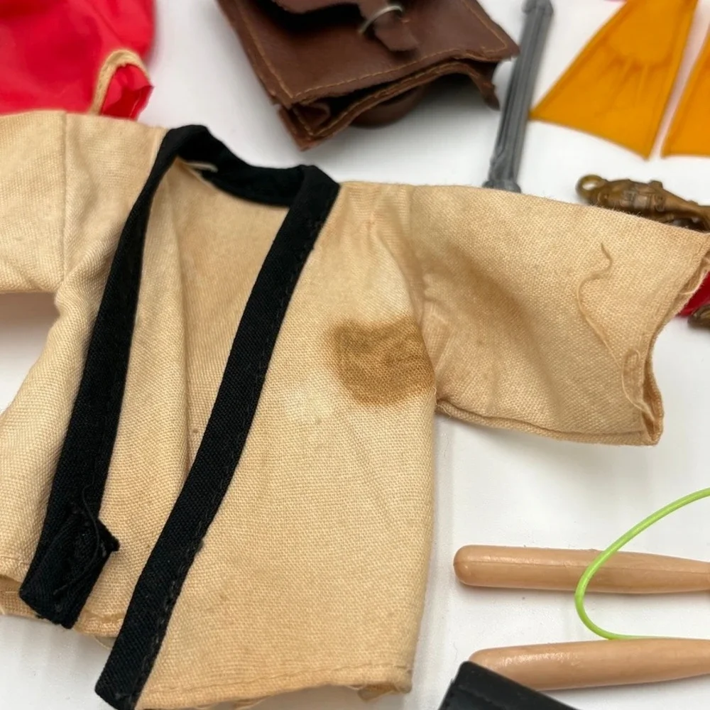 Vintage Mattel Big Jim Action Figure Lot 1970s Clothes Accessories Karate Gear